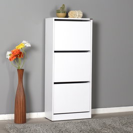 Hanah Home Zapatero Blanco con 3 Cajones